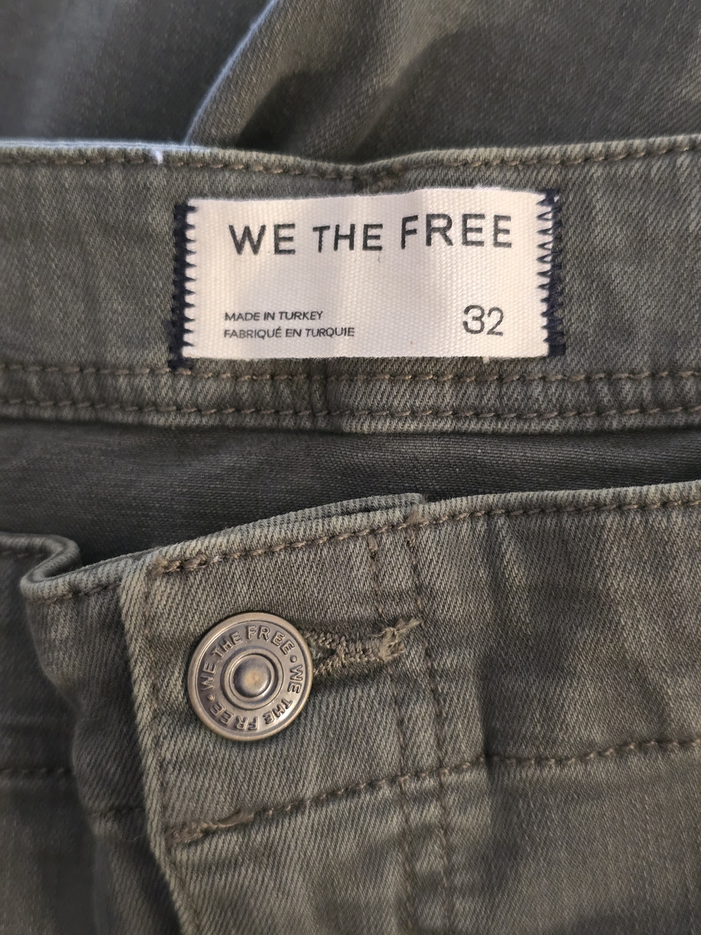 NWT We The Free Libre Wide Leg Olive Green Jeans - 32 - Picture 3 of 4